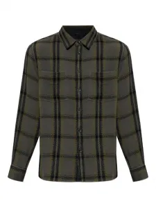 Рубашка в клетку с карманом rag & bone, серый