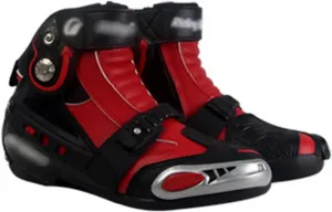 Мотоциклетные ботинки Thaoxl, ботинки из микрофибровой кожи для мужчин, для мотокросса и туристических поездок (цвет: красный, размер: 45 EU), Red