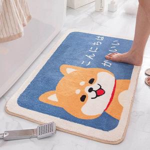 Budis Ковер 50х80 см из искусственной шерсти с мишкой для ванной комнаты, спальни, входной двери, впитывающий, нескользящий