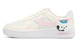 XTEP Кроссовки Air Force One с низким верхом для скейтборда, устойчивые к скольжению, женские, розовые, желтые