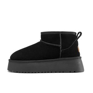 Зимние сапоги женские Cow Suede Thermal, устойчивые к истиранию, короткие, до середины икры ZHR, черный (basic)