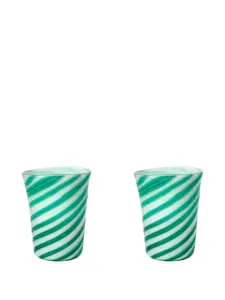 Набор полосатых стаканов (на двоих) Bitossi Home, зеленый