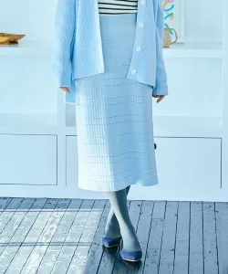 Вязаная юбка с перфорированным узором, пригодная для стирки Suite, цвет Sky Blue [072]