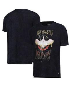 Мужская и женская черная потертая футболка с изображением группы New Orleans Pelicans Tour Band The Wild Collective