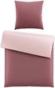 Комплект постельного белья SCHLAFWOHL SILVER из 2 предметов, двусторонний, 100% хлопок, усиленная ткань, застежка-молния - разные размеры и цвета, Размер: 135 x 200 + 80 x 80 см, Цвет: розовый Schlafwohl Silver