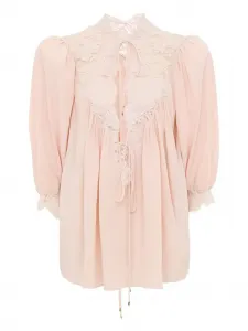 Блузка с кружевом CHLOÉ, розовый