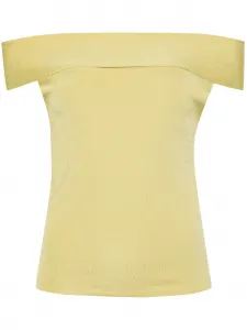 Топ в рубчик с открытыми плечами Fabiana Filippi, зеленый