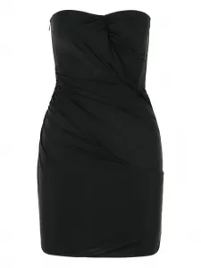 Мини-платье без бретелек с драпировкой Blumarine, черный