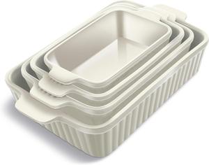 Набор форм для запекания в духовке COOK WITH COLOR из керамики, 4 предмета, кремовый