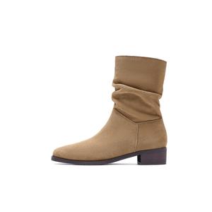 HARSON Женские черно-хаки замшевые ботильоны, цвет Khaki