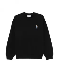 Черный шелковый и нейлоновый пуловер Maison Kitsunã, черный