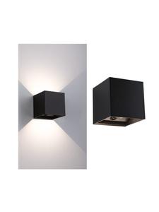 Настенный светодиодный светильник Nyara на батарейках, IP44, 3000K, 100x100 мм, 2x1 Вт / 1 Вт, черный