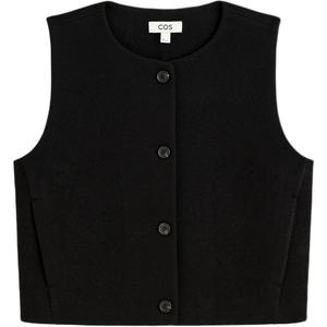 COS Женские жилетки Black с круглым вырезом для делового костюма