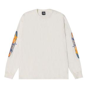 Футболка Stussy Two Star Long-Sleeve Tee Pigment Dyed, Natural