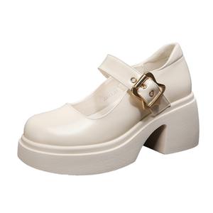 Туфли Мэри Джейн на массивном каблуке 8,5 см, женские, цвета экрю Forest Princess, Ecru