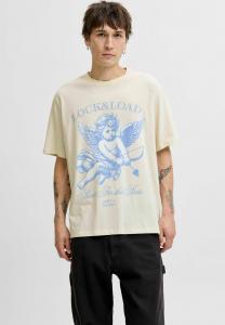 Футболка Jack & Jones Print T-shirt, Antique White/Beige