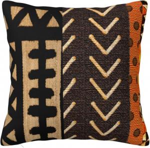 Paruiny Декоративная наволочка квадратная с принтом африканской грязевой ткани двусторонняя пушистая с потайной молнией White