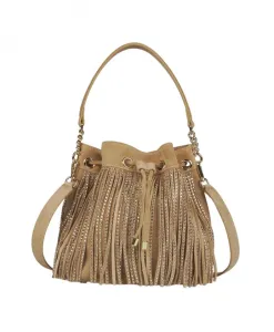 Сумка-Ведро с бахромой Alma En Pena, коричневый