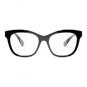 CHANEL Пластиковая оправа для очков кошачий глаз унисекс черная