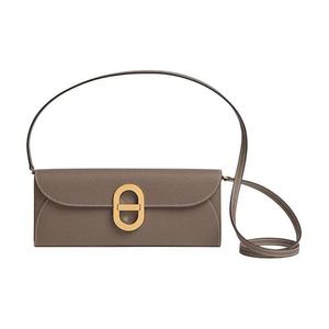 Hermes Женская сумка-кошелек Epsom Leather Pig Nose Wallet Bag, цвет «слон», серый