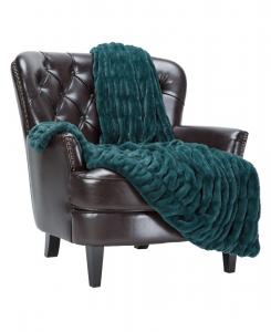 Двустороннее покрывало из искусственного меха и норки премиум-класса с драпировкой Chanasya, Teal