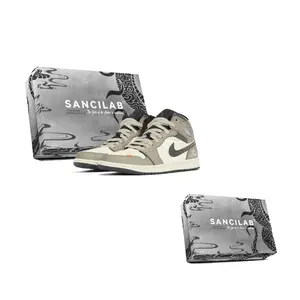 Jordan Кроссовки баскетбольные Air 1 с амортизацией, противоскользящие и износостойкие, mid-top, винтажные, унисекс, бежево-коричневые