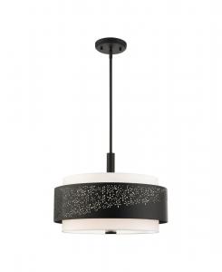 Люстра Noria с четырьмя плафонами Livex, черный