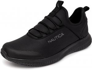 Рабочие кроссовки Nautica Slip On Black с нескользящей подошвой, водостойкие, для работы на кухне, в ресторане или на предприятии общественного питания- удобные и легкие, подходят как для мужчин, так и для женщин, черный