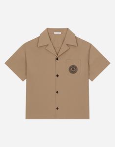 Рубашка из поплина с логотипом DG Dolce&Gabbana, бежевый