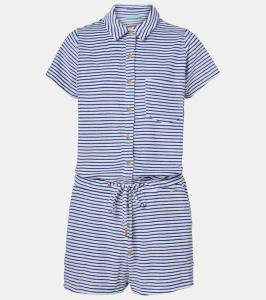 Черил ромпер из смесового хлопка в полоску Melissa Odabash, Navy Stripe