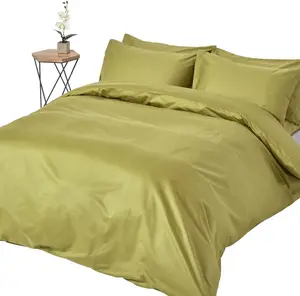 Постельное белье HOMESCAPES, плотность 1000, оливково-зеленый, 135 х 200 см Homescapes