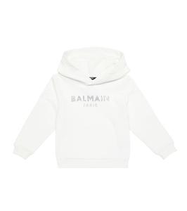 Хлопковый худи с логотипом Balmain Kids, 100-Bianco