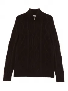 Свитер косой вязки Eric Bompard, коричневый