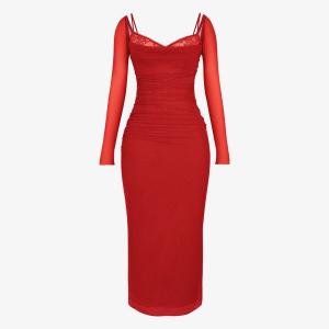 Платье-Макси Katarina из эластичной ткани с корсетом House Of Cb, алый