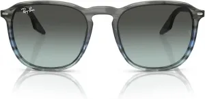 Женские квадратные солнцезащитные очки Ray-Ban RB2203F, Striped Grey Gradient Black/Vintage Blue Gradient Black