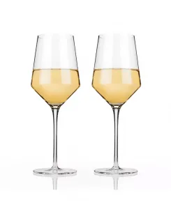 Набор из 2 хрустальных бокалов Raye для шардоне, угловые, 13 унций Viski, clear