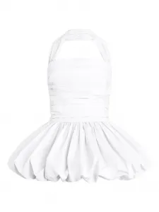 Платье мини с вырезом халтер Patou, белый