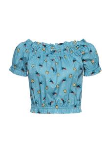 Укороченный топ Queen Kerosin в стиле олдскул, татуировка синего цвета