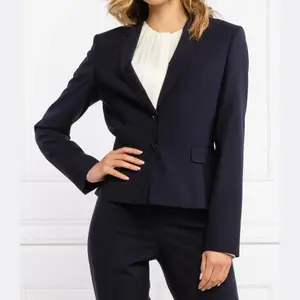 Элегантная шерстяная куртка Jaru классического кроя Boss, синий