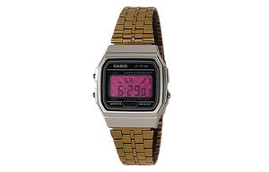 CASIO Мужские часы Retrofit Series с кварцевым механизмом, стальной браслет, черный циферблат