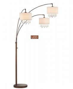 Напольная лампа Lumiere IV 80 дюймов со светодиодной хрустальной аркой и диммером Artiva USA, цвет bronze