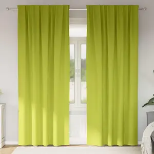 Шторы для мебели с драпировкой, 2 шт., яблочно-зеленые, 260 x 140 см, полиэстер - Шторы и шторы 4107502 vidaXL