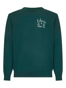 Вязаный свитер с вышивкой Mc2 Saint Barth, зеленый