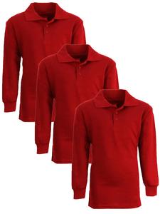 Футболки-поло Galaxy Authentic для мальчиков, облегающие, с длинным рукавом, 3 шт. Galaxy By Harvic, красный/красный/красный