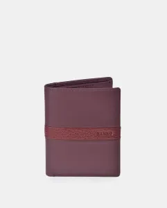 Мужской кошелек-портмоне YANKO из черной кожи, бордовый