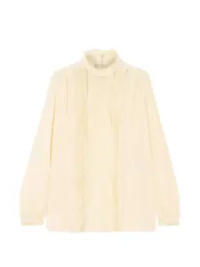 Рубашка с кружевными оборками Valentino Garavani, бежевый