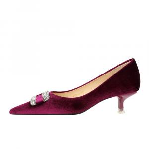 QITUMAUL Женские повседневные туфли на каблуке 4,5 см фиолетовые, цвет Purple[Heel Height 4.5cm]