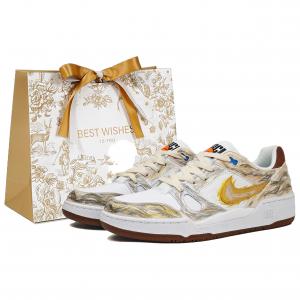 Мужские низкие скейтборд-кроссовки Full Force Bright Prophecy, Apollo, Sun God, с износостойким и противоскользящим покрытием Nike, белый серый золото