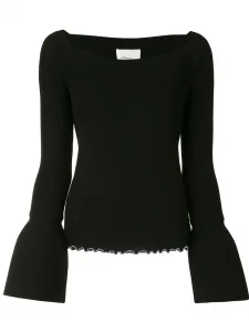 Топ в рубчик с широким вырезом 3.1 Phillip Lim, черный