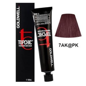 Перманентная краска для волос - цвет: холодная медь, розовый 60мл Goldwell Topchic 7AK@PK